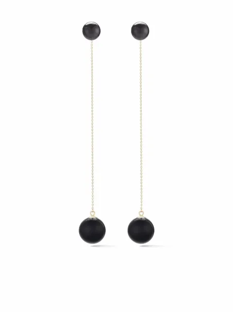 Mateo 14kt yellow gold onyx ball drop earrings Gold 811266027225