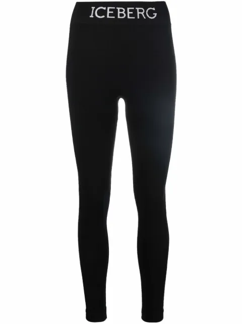 Iceberg logo print leggings Black BA136303