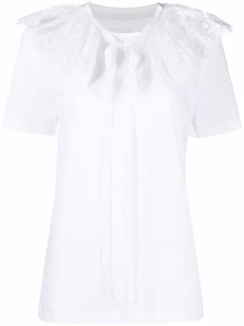 Patou detachable lace-collar T-shirt White JE0349992