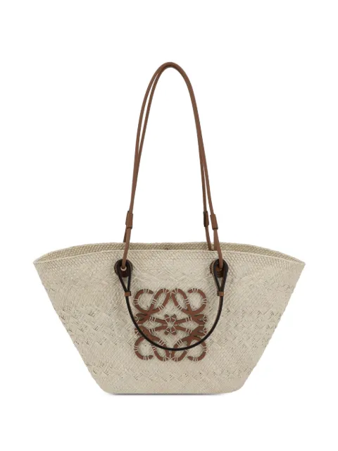LOEWE Anagram straw basket tote bag Neutrals A223T43X02