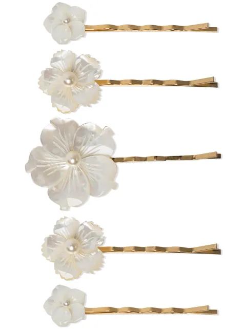 Jennifer Behr floral-pearl bobby pin set White 76IC3motherofpearl