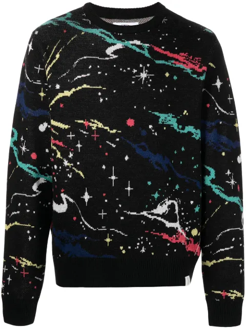 Billionaire Boys Club paint splatter-print crew neck jumper Black 8119500011