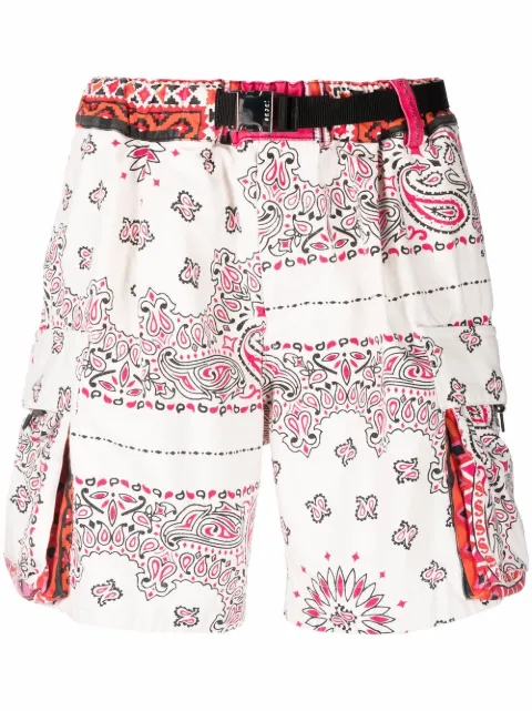 sacai bandana-print cargo shorts White 2202692M