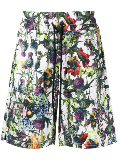 Mauna Kea floral-print track shorts White MKU210APE