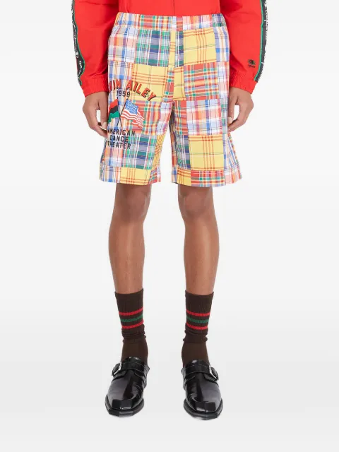 Champion patchwork checked shorts Yellow 216368