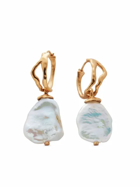 Monica Vinader Keshi pearl hoop earrings Gold GPEAKSHIPRL