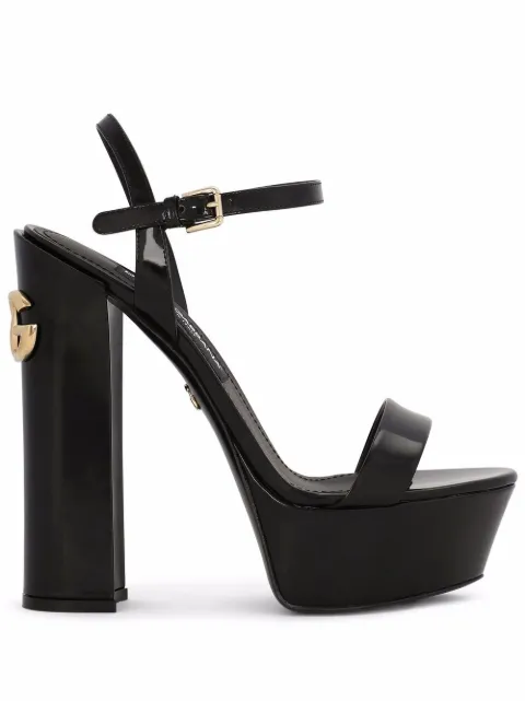 Dolce & Gabbana 145mm Keira platform sandals Black CR1340A1037