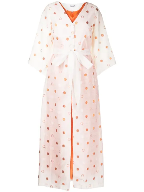 Baruni polka-dot pattern kaftan White SS2224WT
