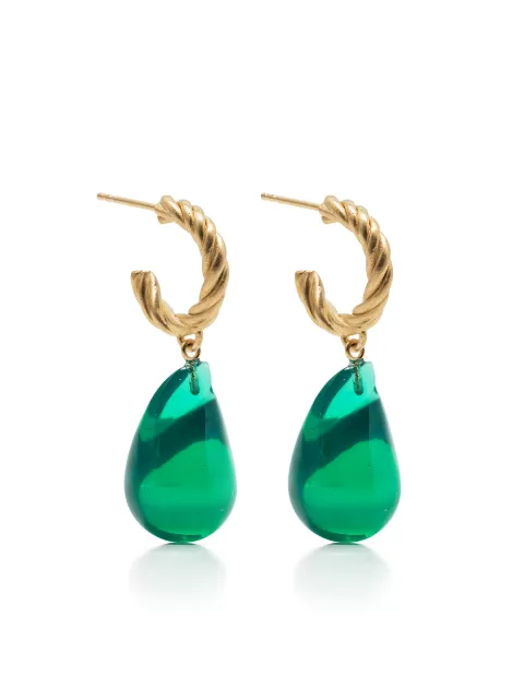 Completedworks gem-embellished hoop earrings Green F54