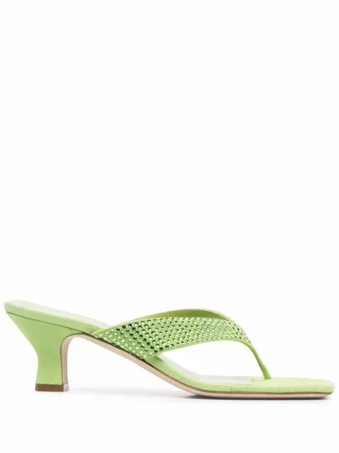 Paris Texas rhinestone-embellished leather sandals Green PX767XSACH