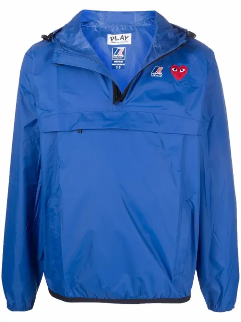Comme Des Garçons Play x K-Way pullover hooded jacket Blue P1J502