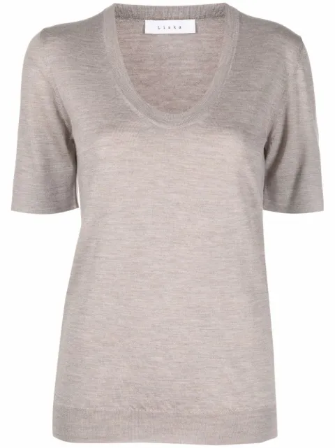 Liska round-neck knitted top Brown JAD5408BIS