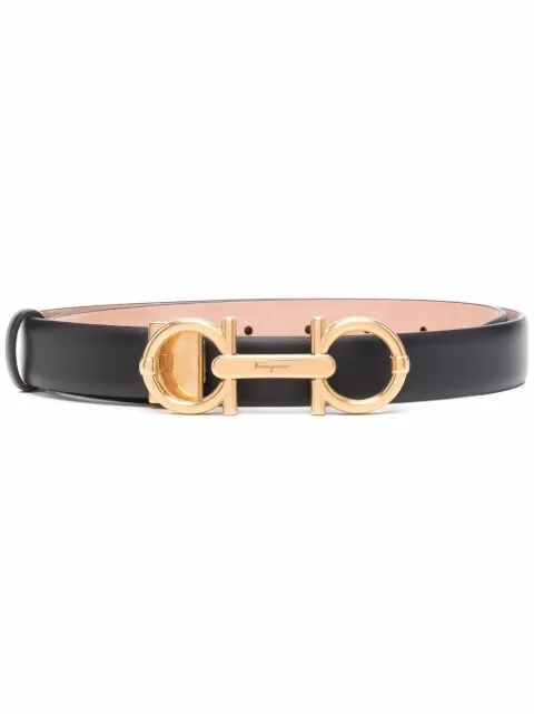 Ferragamo Gancini buckle belt Black 742061