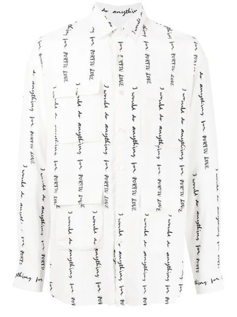 Ports V graphic-print multi-pocket shirt White VD8HCL01PPV010