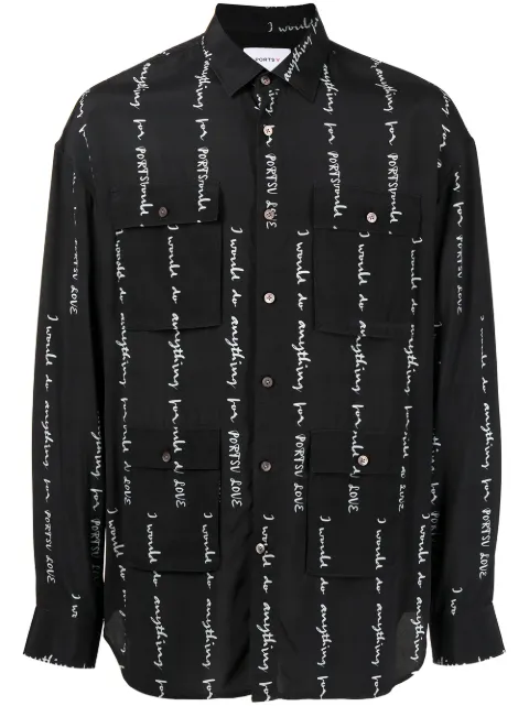 Ports V graphic-print multi-pocket shirt Black VD8HCL01PPV010