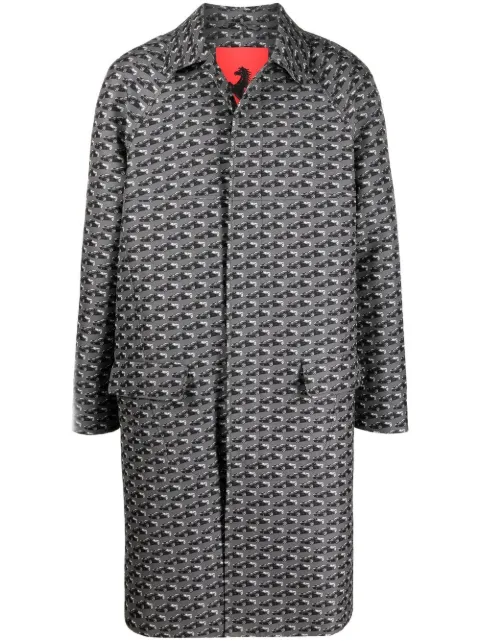 Ferrari graphic-print single-breasted coat Grey 47613