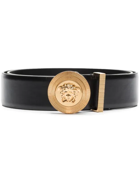 Versace Medusa Biggie leather belt 1.6" Black 1003873DVTP1