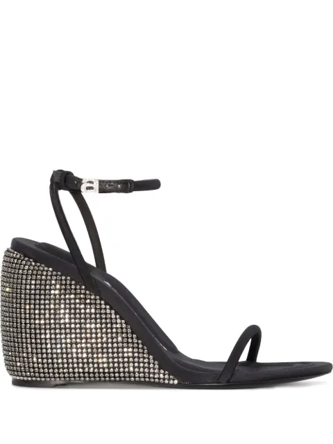 Alexander Wang Dahlia crystal-embellished wedge 105mm sandals Black 30322S008