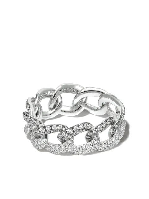 SHAY 18K white gold diamond link ring Silver SMR425BWGDIA