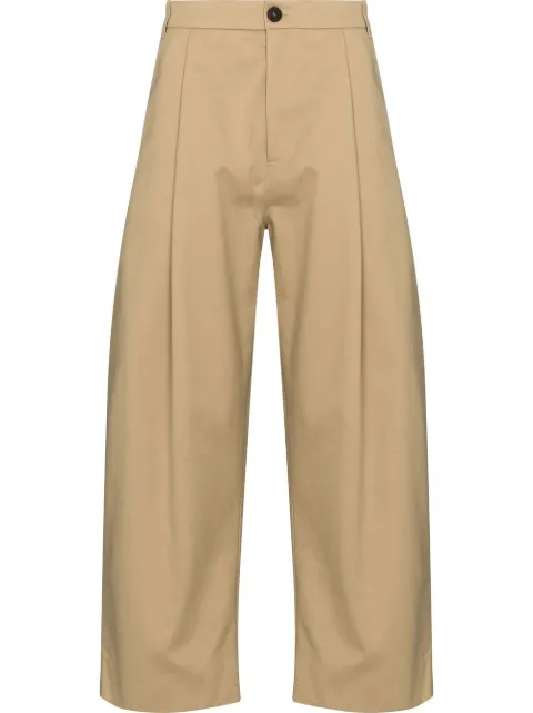 Studio Nicholson cropped wide-leg trousers Neutrals SORTESNM