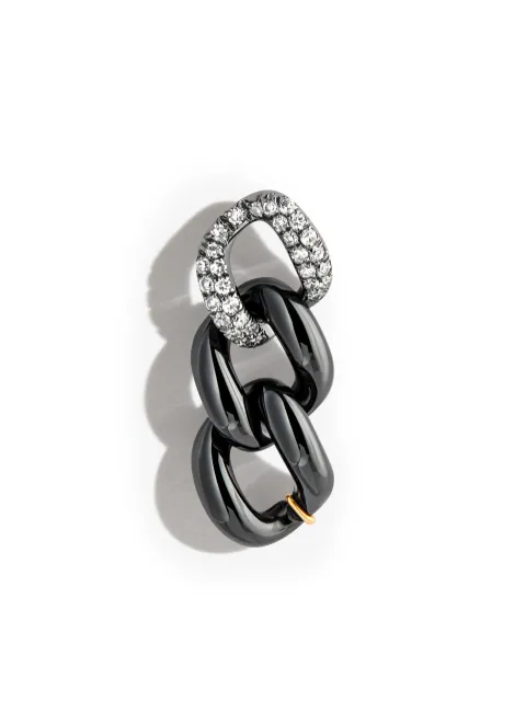 SHAY 18K black gold diamond chain stud earring Black SE271BGBCERDIA