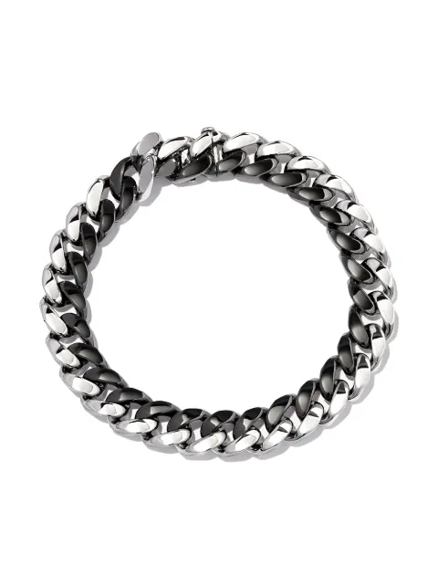 SHAY 18K white and black gold curb-link bracelet Silver SMB17BWG