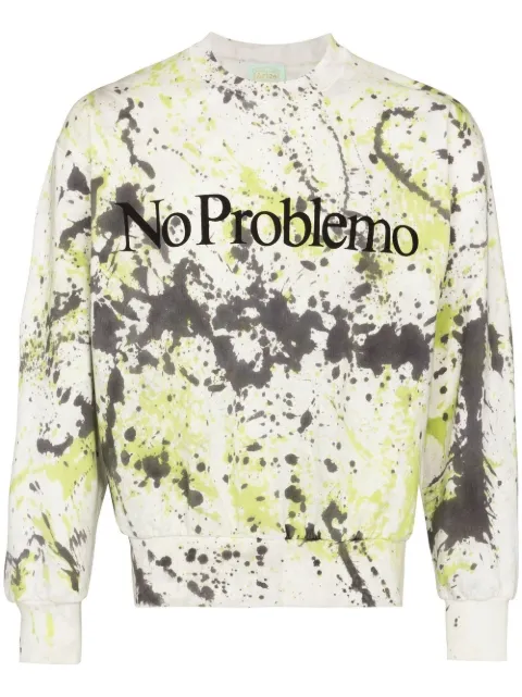 Aries No Problemo paint-print sweatshirt Neutrals SSAR20222