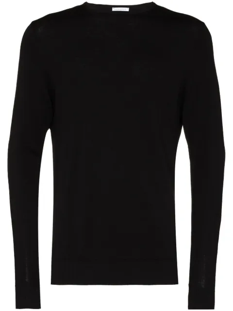 Sunspel crew neck jumper Black MJUM8058BKAA