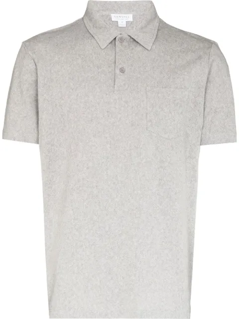Sunspel short-sleeve polo shirt Grey MPOL1026GYAA