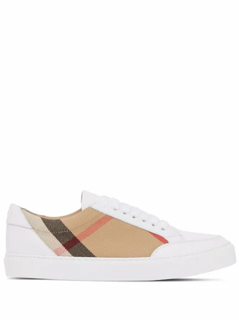 Burberry Check and leather sneakers White 8056712