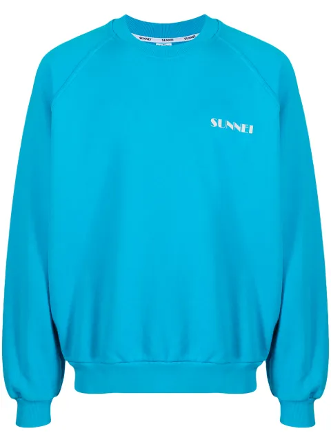 Sunnei logo-print crew-neck sweatshirt Blue SN2PXF02APJE217440