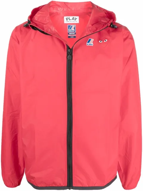 Comme Des Garçons Play x K-Way zip hooded jacket Red AZJ501051