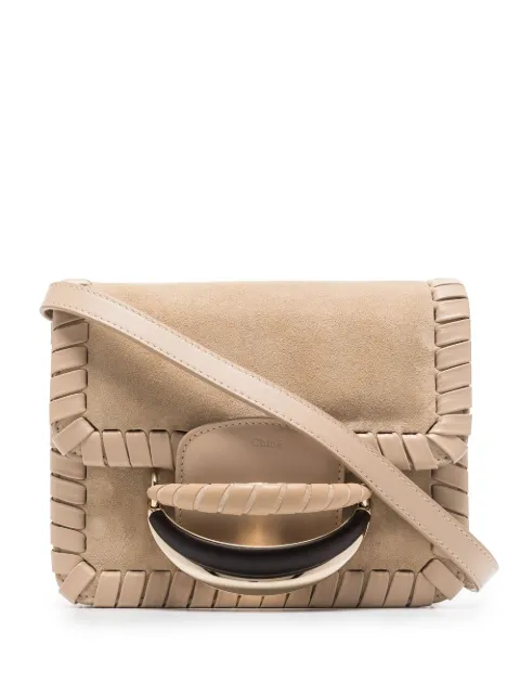Chloé Kattie leather clutch bag Neutrals CHC22AS500H81