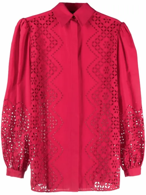 Alberta Ferretti embroidered cotton-blend shirt Pink AEF221UA02231668