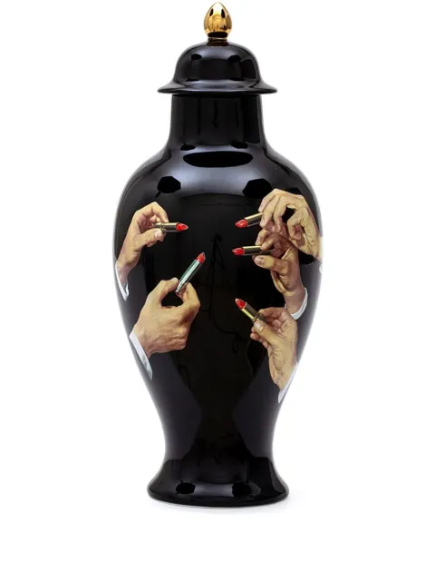 Seletti Lipsticks porcelain vase Black 09793
