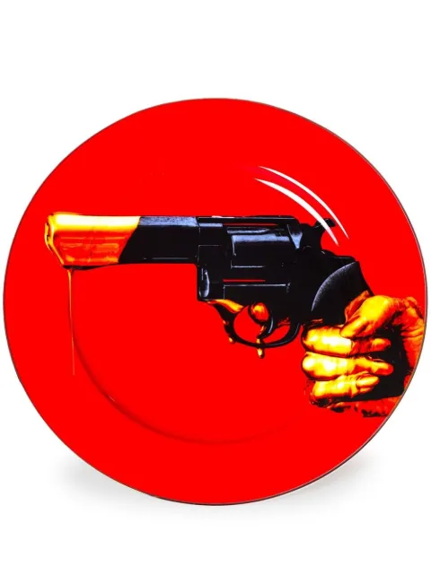 Seletti Revolver porcelain dinner plate Red 16917