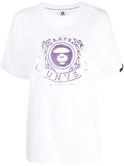 AAPE BY *A BATHING APE® logo-print short-sleeved T-shirt White ATE0948XXI