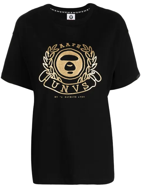 AAPE BY *A BATHING APE® logo-print short-sleeved T-shirt Black ATE0948XXI
