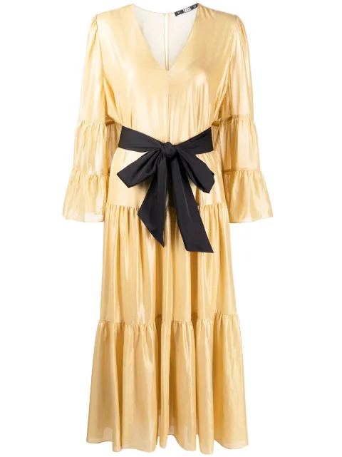 Karl Lagerfeld metallic tied-waist dress Gold 221W1304781