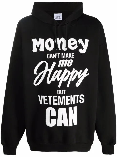 VETEMENTS graphic-print cotton hoodie Black UA53TR0011606