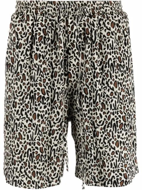 Nanushka leopard-print track shorts Neutrals NM22SSST01172