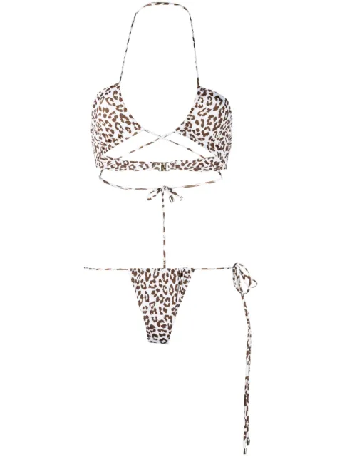 Manokhi leopard-print bikini set White MANO331ST2WHITELEO