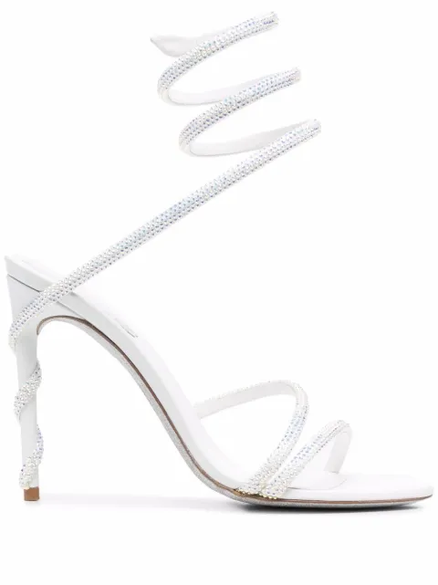 René Caovilla 120mm Cecile rhinestone sandals White C11339105R001X318