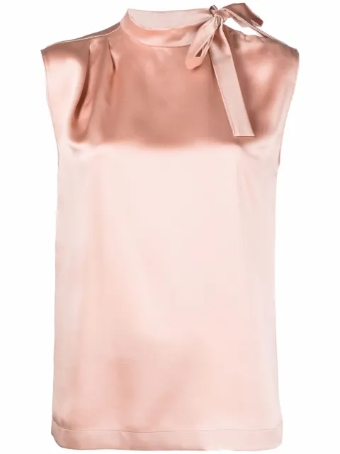Alberta Ferretti pussy-bow silk blouse Orange A02111617