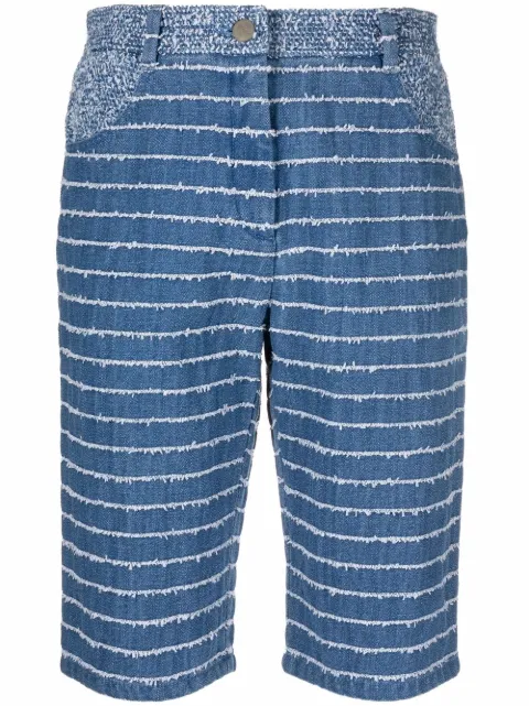 Krizia frayed-stripe bermuda shorts Blue J1CX10575