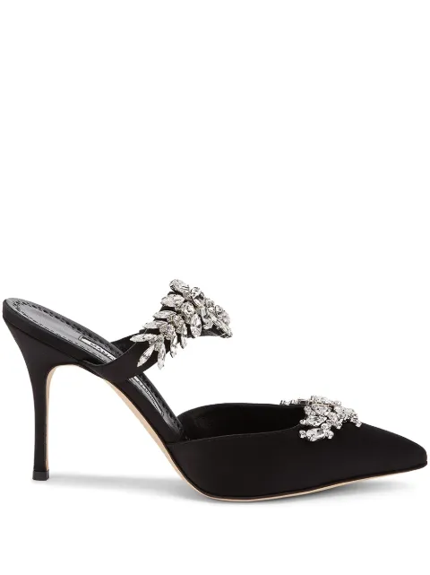 Manolo Blahnik 90mm Lurum mules Black 9XX0362