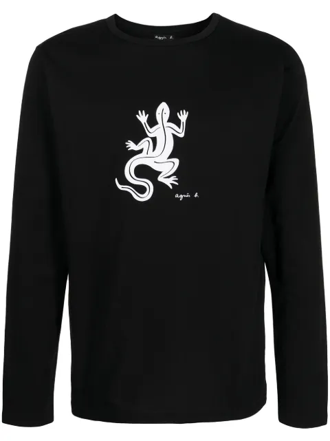 agnès b. Coulos lizard-print T-shirt Black EA64SF64