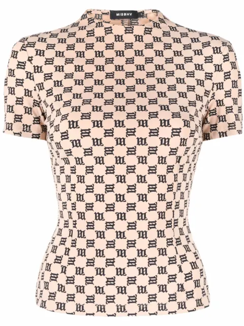 MISBHV monogram-print T-shirt Neutrals 3021W137