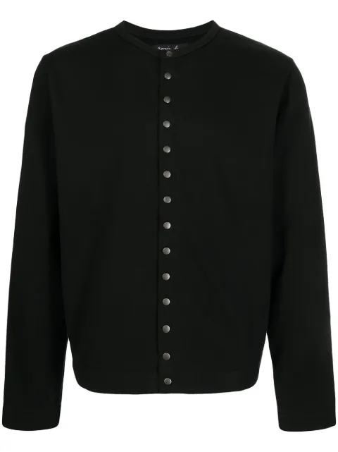 agnès b. press-stud cotton cardigan Black 2313M001