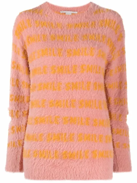 Stella McCartney Fluffy Words long-sleeved jumper Pink 604301S2292